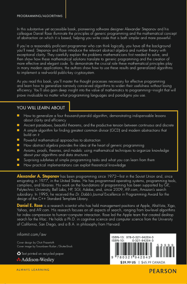 back cover of book